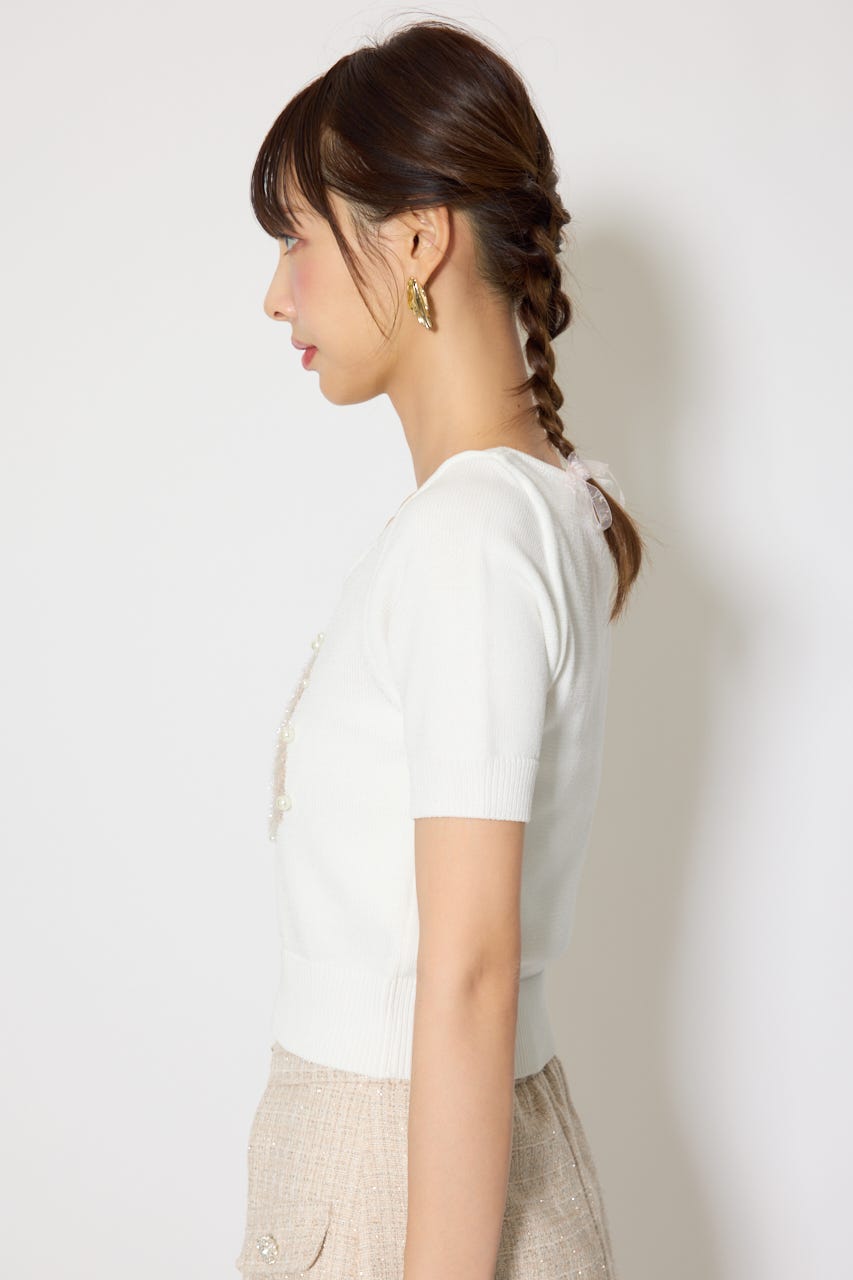 ジャガードRニットトップス WHT FREE