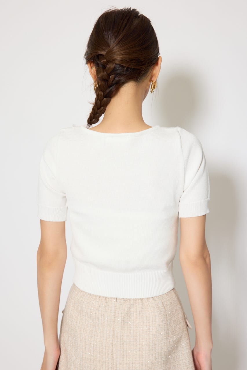 ジャガードRニットトップス WHT FREE