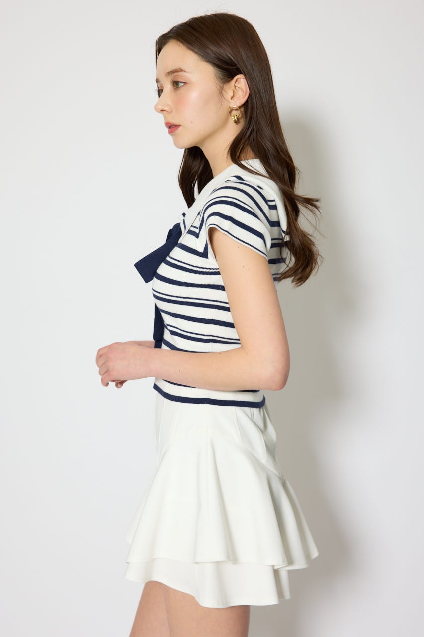 セーラーカラーデザインニットトップス Multi_1 FREE