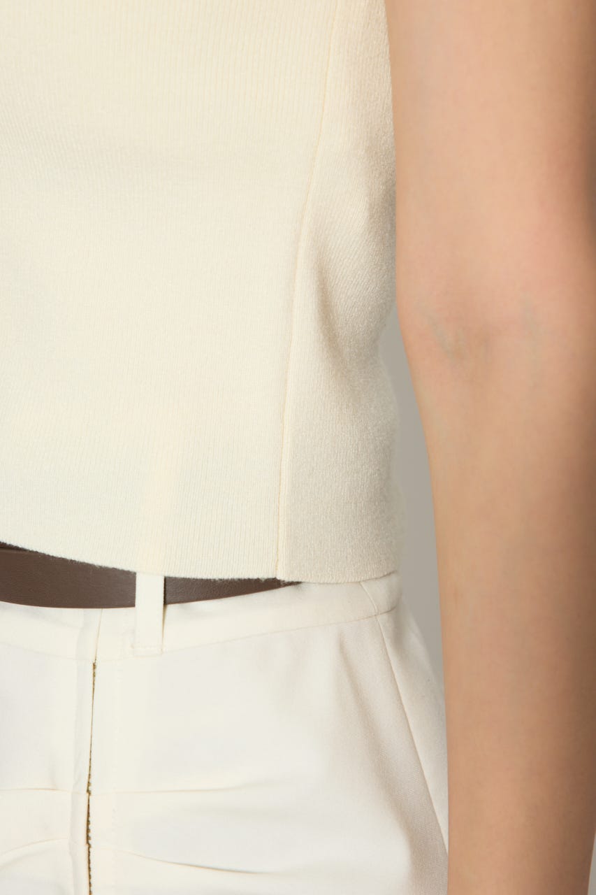 セーラーカラーデザインニットトップス YEL FREE