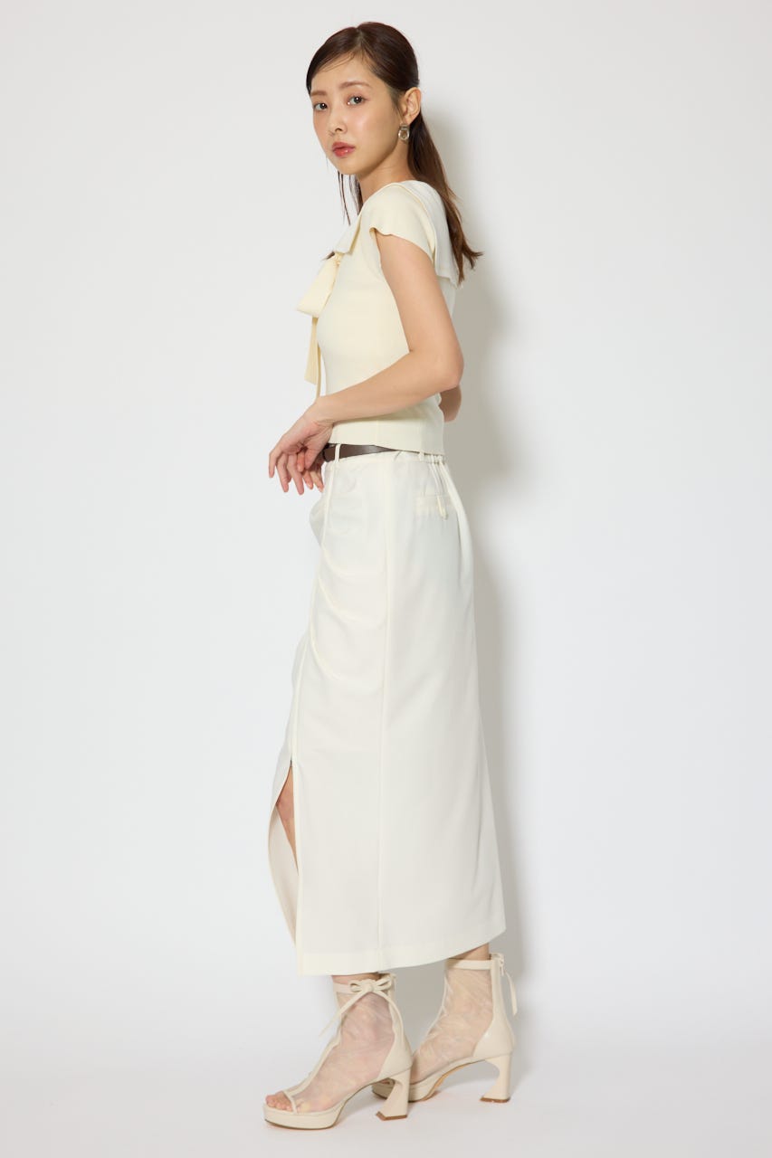 セーラーカラーデザインニットトップス YEL FREE