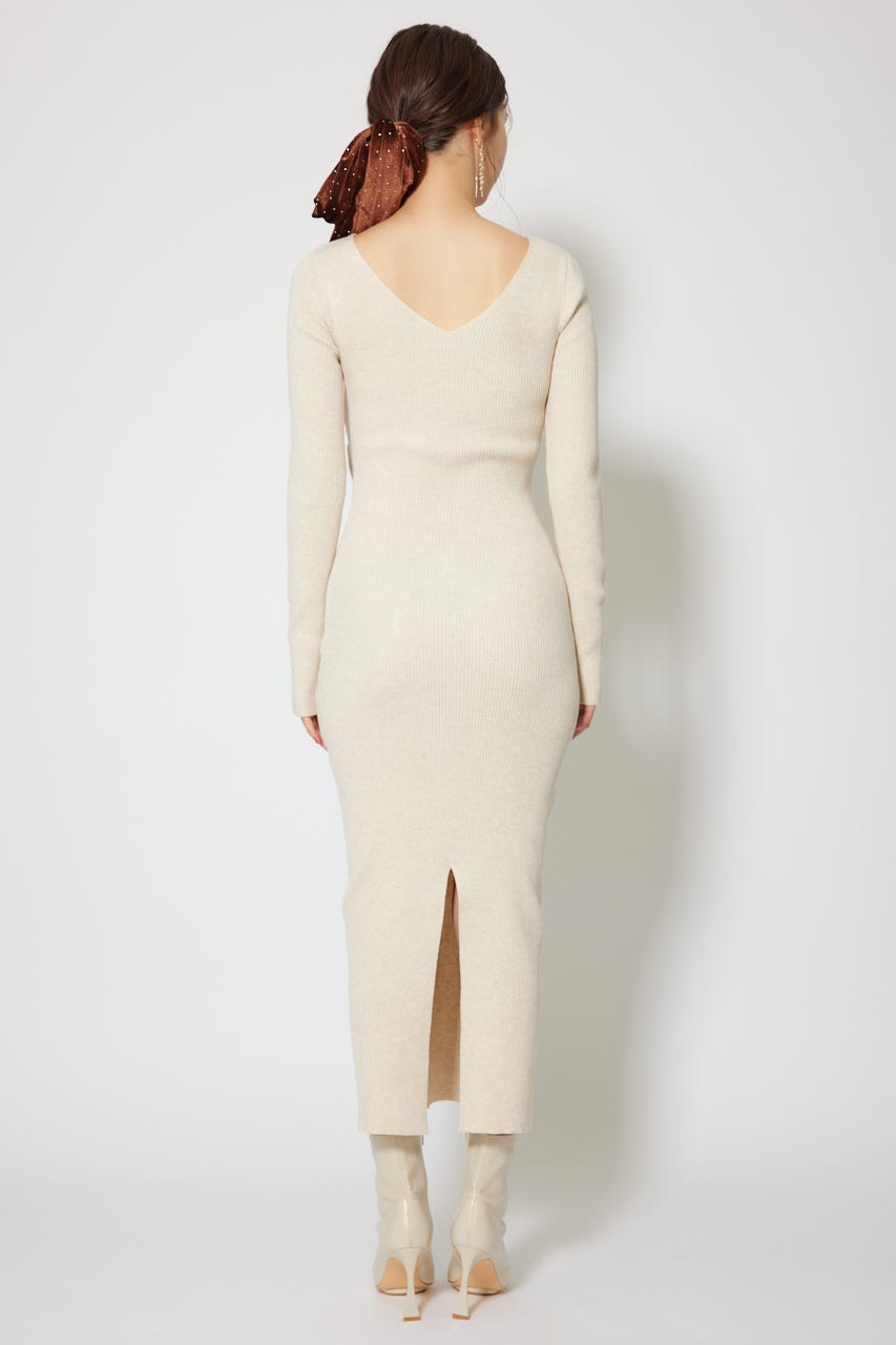 カシュクールウォッシャブルニットワンピース IVOY FREE