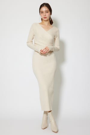 カシュクールウォッシャブルニットワンピース