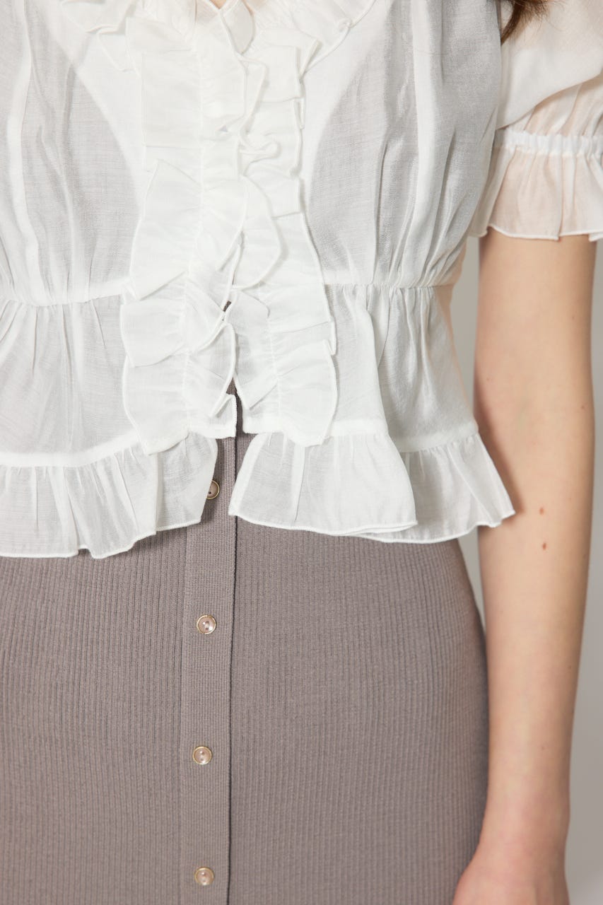 シフォンカーデセットタイトニットワンピース GRY FREE