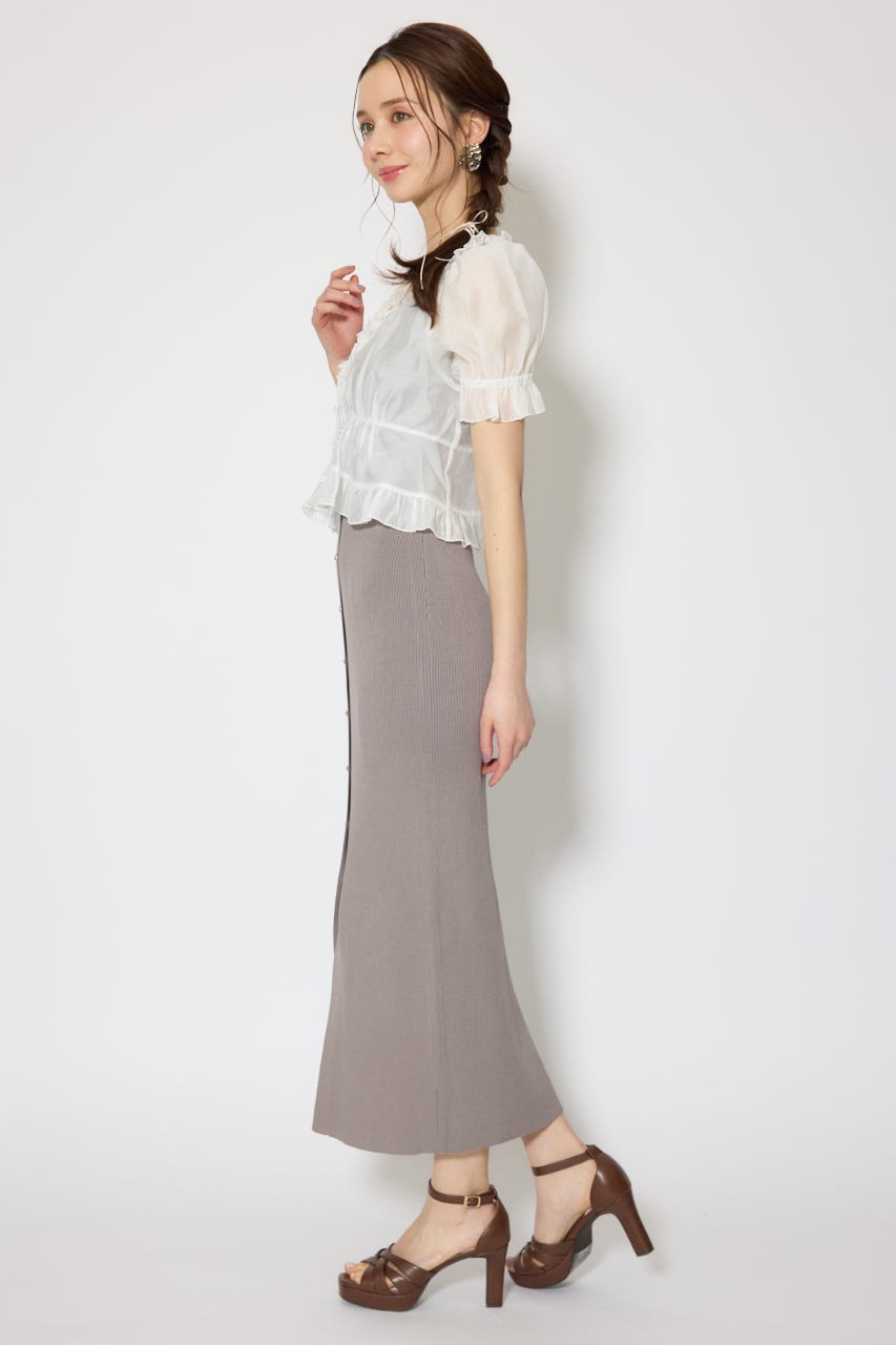 シフォンカーデセットタイトニットワンピース GRY FREE