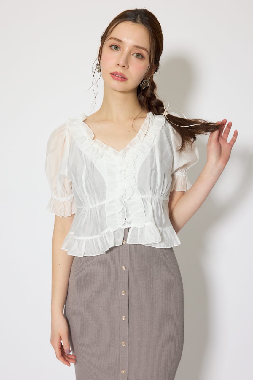 シフォンカーデセットタイトニットワンピース GRY FREE