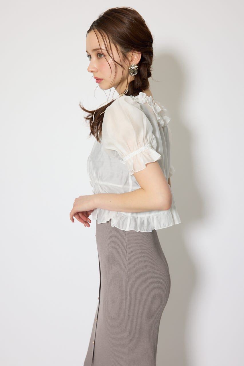 シフォンカーデセットタイトニットワンピース GRY FREE