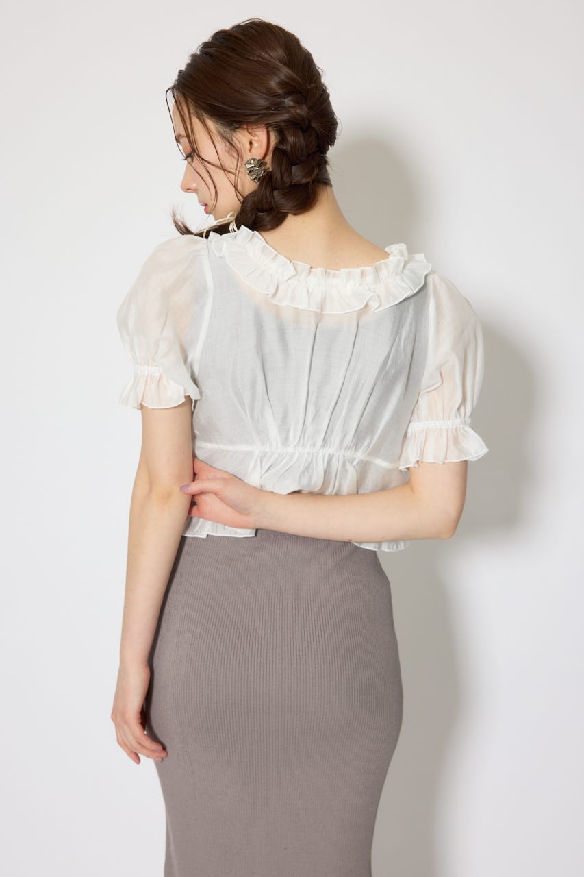 シフォンカーデセットタイトニットワンピース GRY FREE