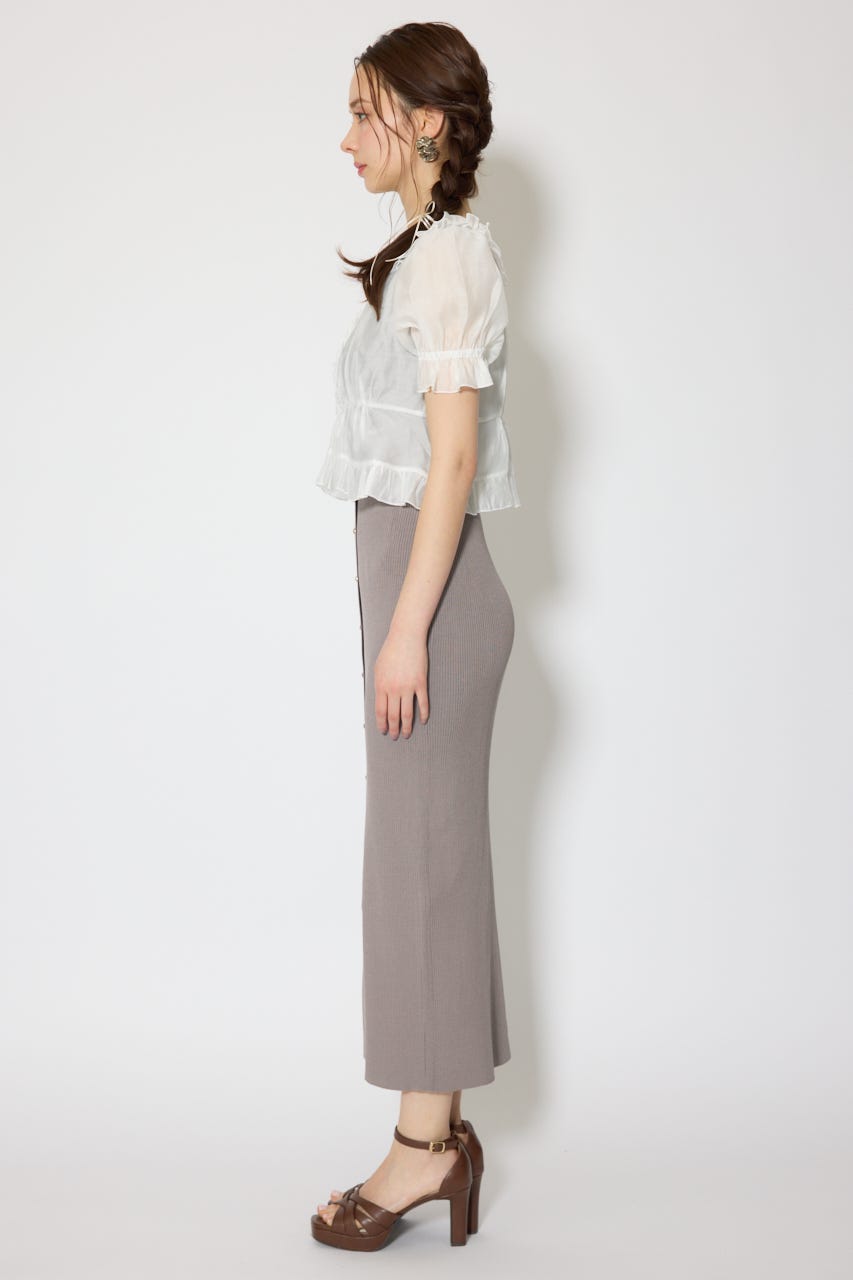 シフォンカーデセットタイトニットワンピース GRY FREE