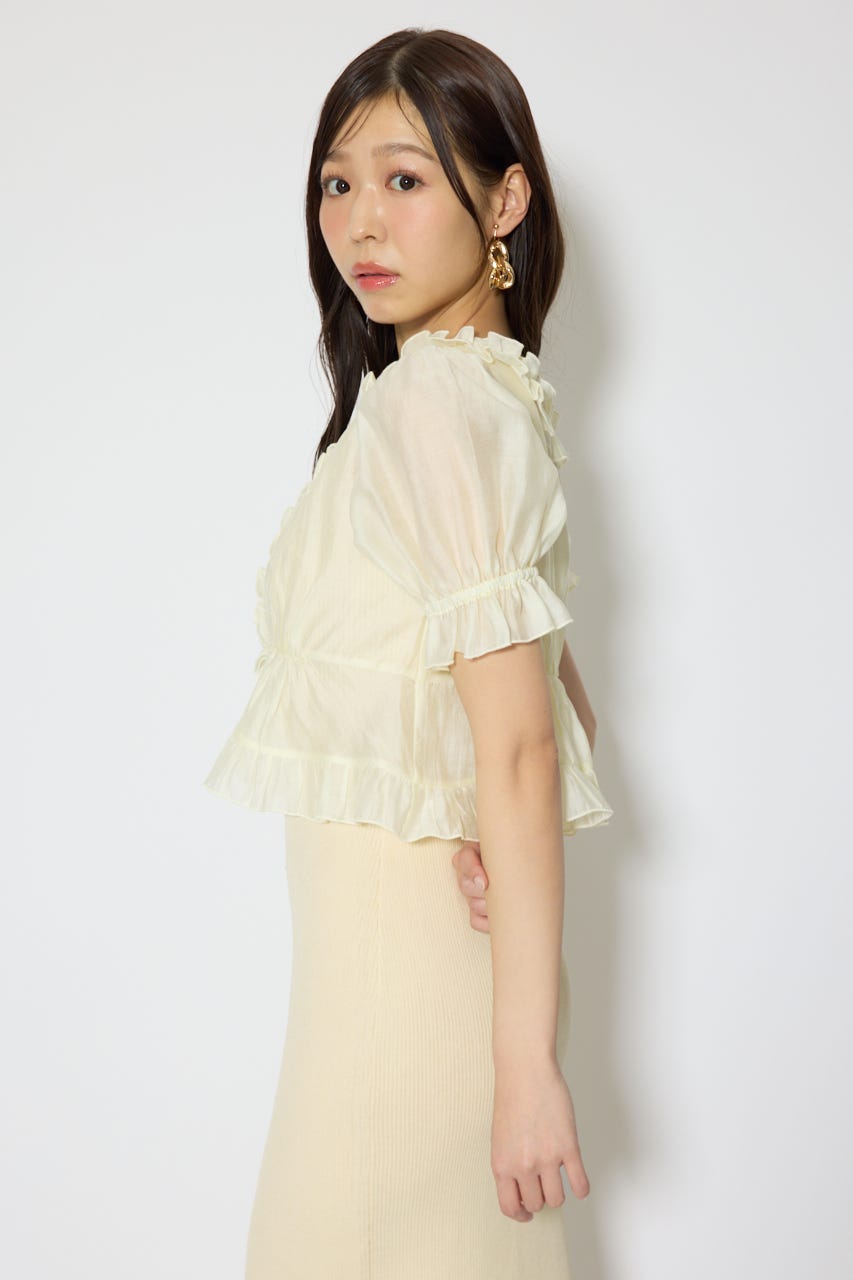 シフォンカーデセットタイトニットワンピース L/YEL FREE