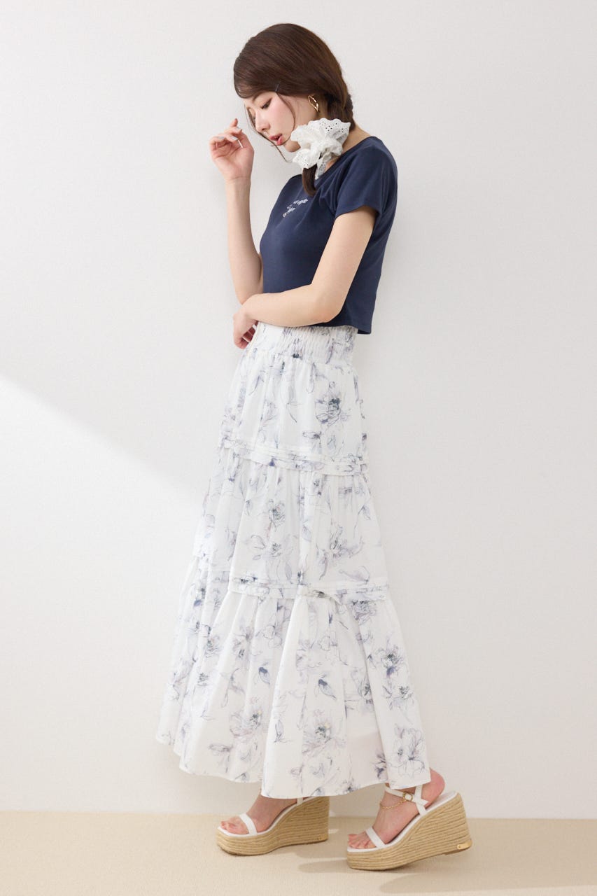 ラインストーンコンパクトロゴTシャツ NVY FREE