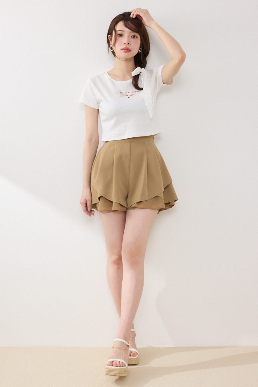 ラインストーンコンパクトロゴTシャツ WHT FREE