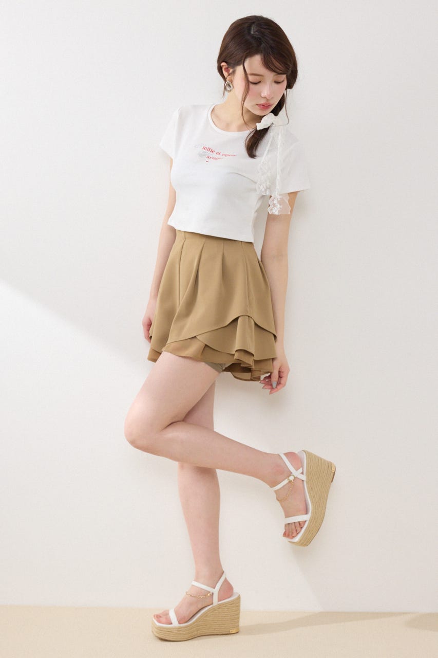 ラインストーンコンパクトロゴTシャツ WHT FREE