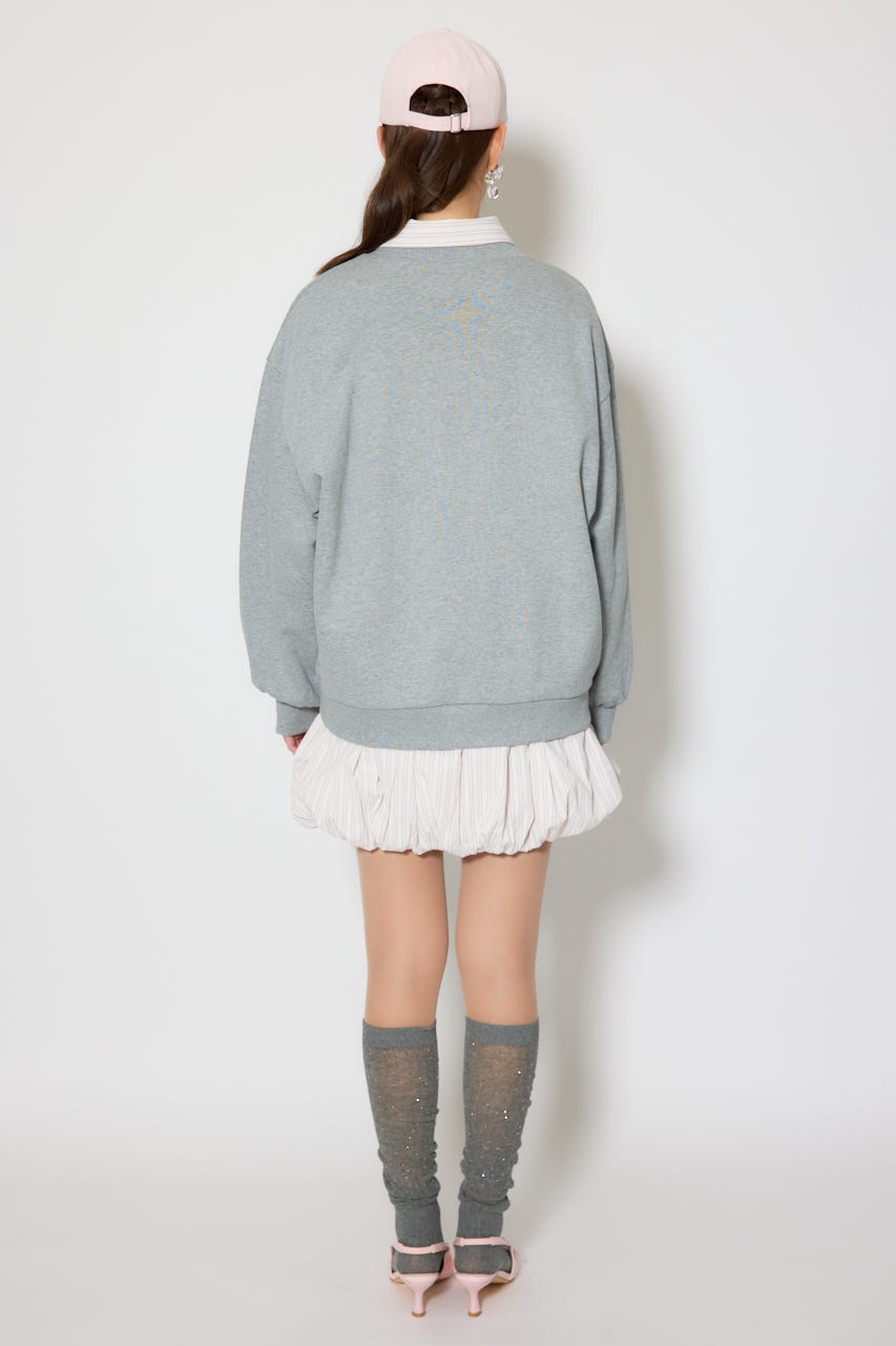 バルーンシャツセットスウェットワンピース M/GRY FREE