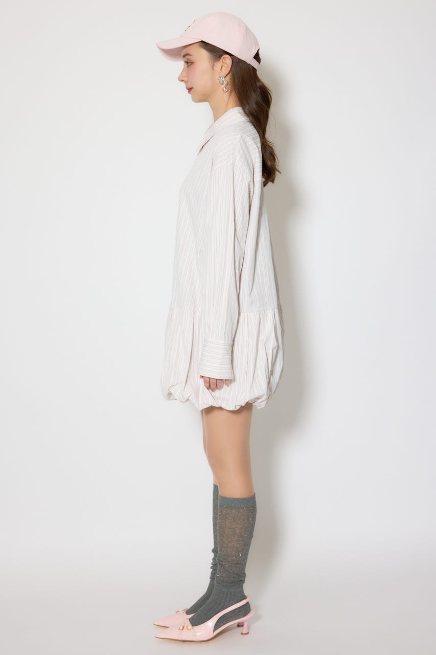 バルーンシャツセットスウェットワンピース M/GRY FREE