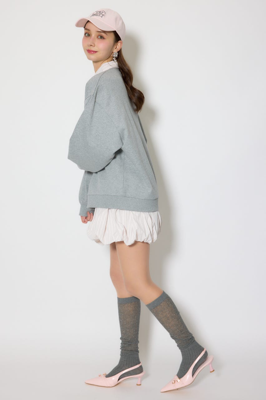 バルーンシャツセットスウェットワンピース M/GRY FREE