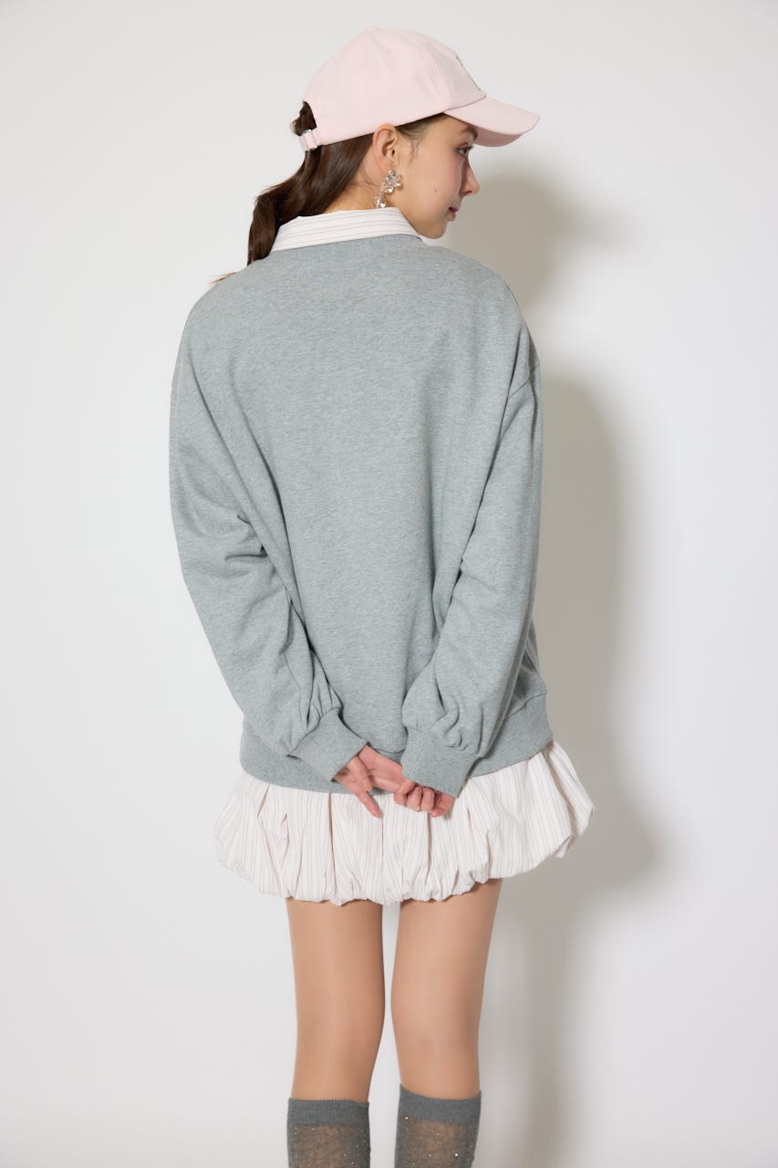 バルーンシャツセットスウェットワンピース M/GRY FREE