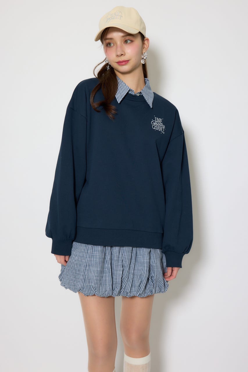 バルーンシャツセットスウェットワンピース M/NVY FREE