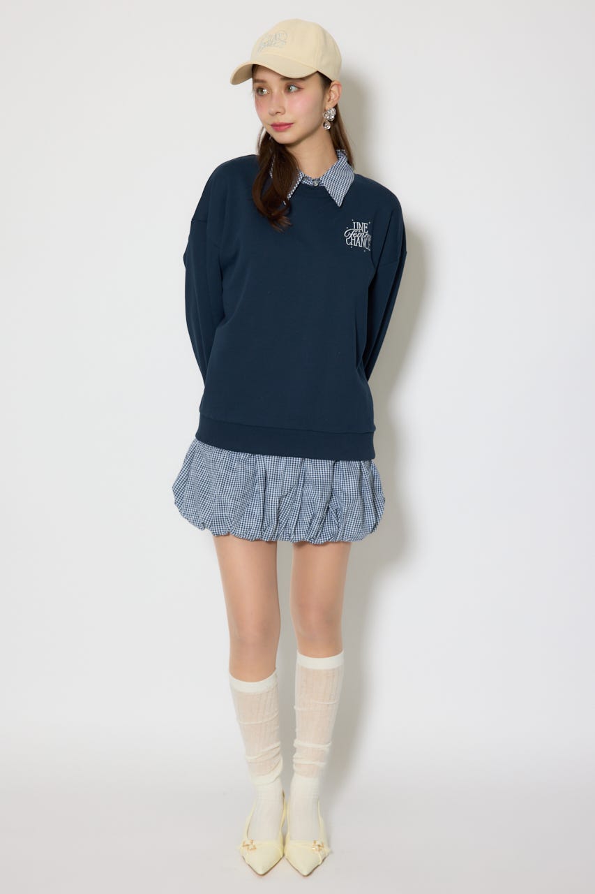 バルーンシャツセットスウェットワンピース M/NVY FREE