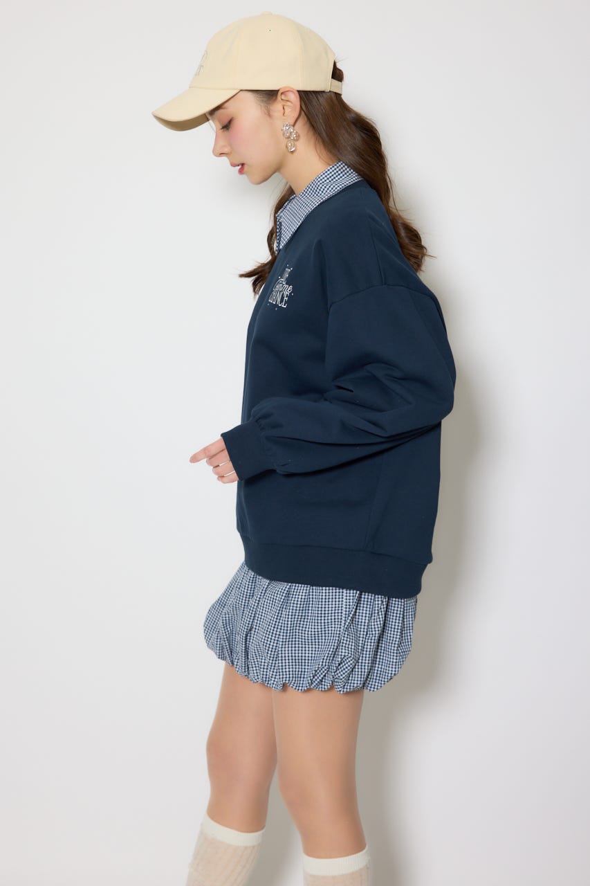 バルーンシャツセットスウェットワンピース M/NVY FREE