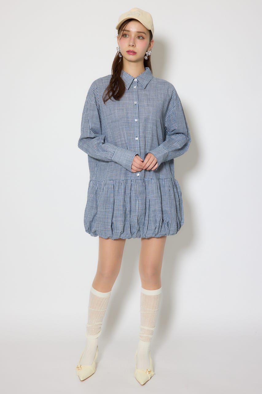 バルーンシャツセットスウェットワンピース M/NVY FREE