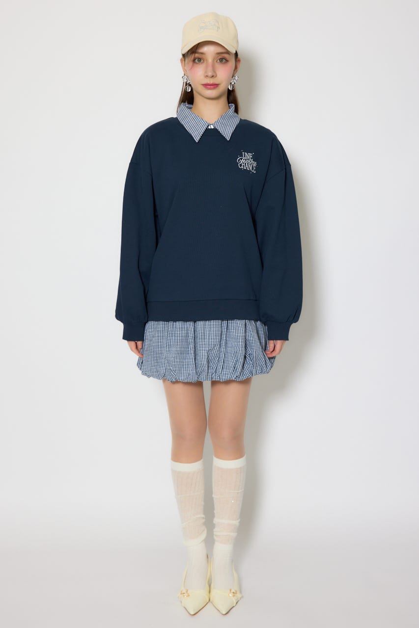 バルーンシャツセットスウェットワンピース M/NVY FREE