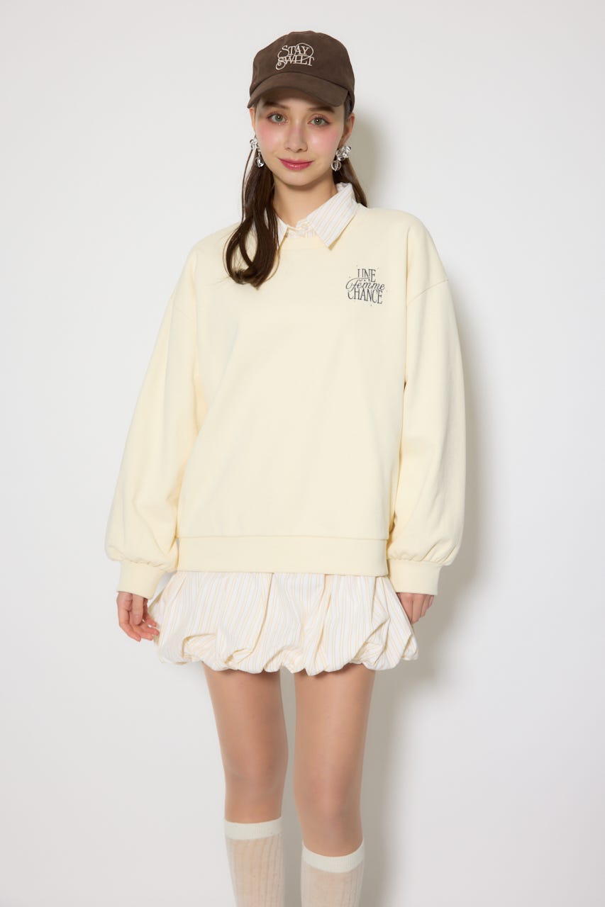 バルーンシャツセットスウェットワンピース M/YEL FREE