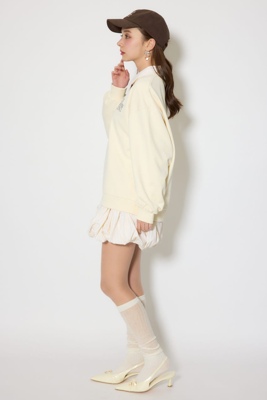 バルーンシャツセットスウェットワンピース M/YEL FREE