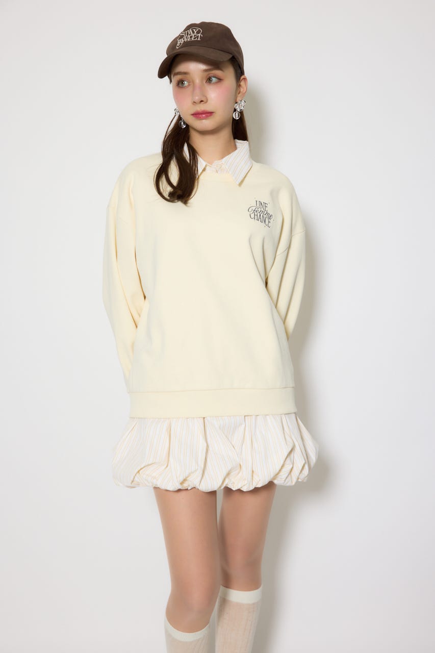 バルーンシャツセットスウェットワンピース M/YEL FREE