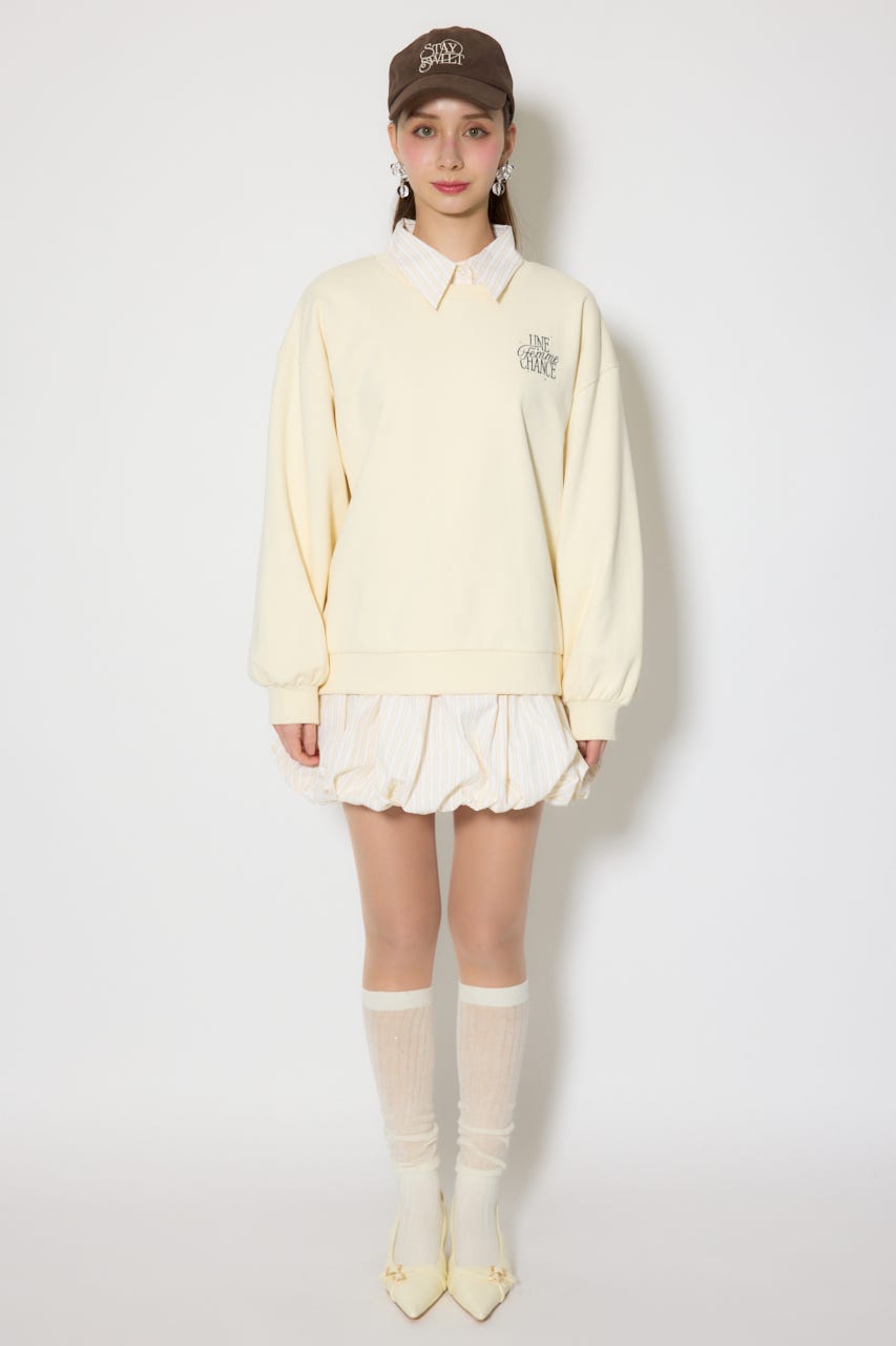 バルーンシャツセットスウェットワンピース M/YEL FREE