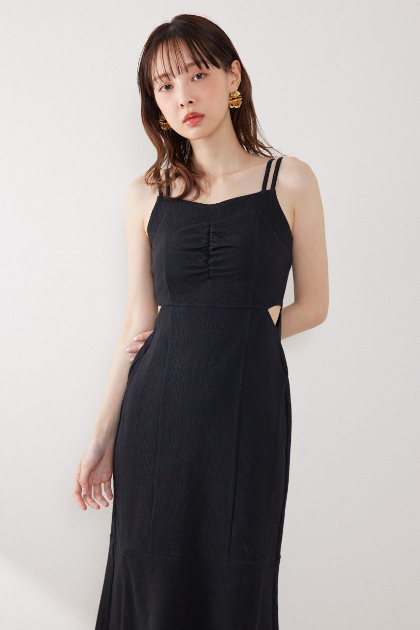サイドカットキャミワンピース BLK FREE