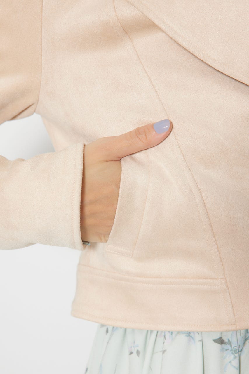 26SSフェイクスエードライダースジャケット BEG S