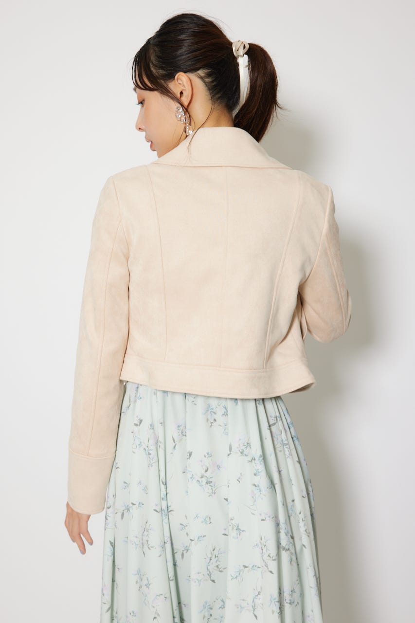 26SSフェイクスエードライダースジャケット BEG S