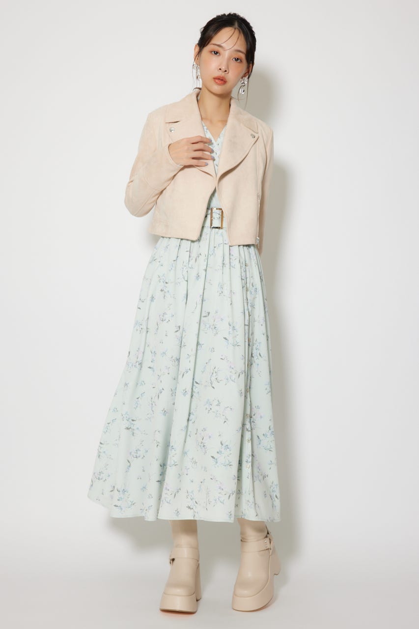 26SSフェイクスエードライダースジャケット BEG S