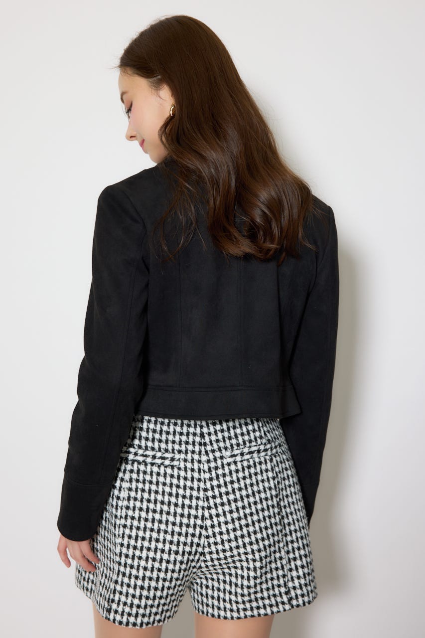 26SSフェイクスエードライダースジャケット BLK S