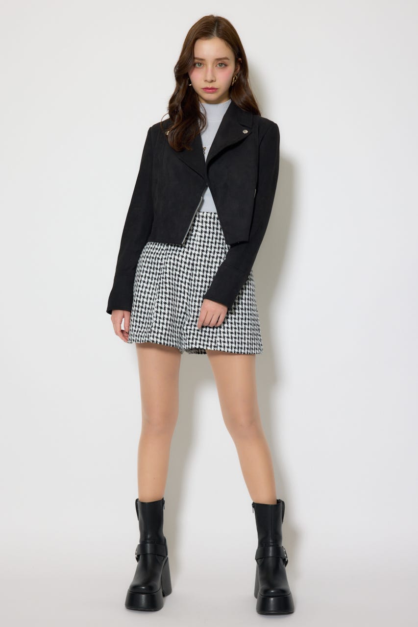 26SSフェイクスエードライダースジャケット BLK S