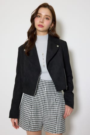 26SSフェイクスエードライダースジャケット