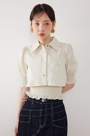 クロップドレイヤードブラウス