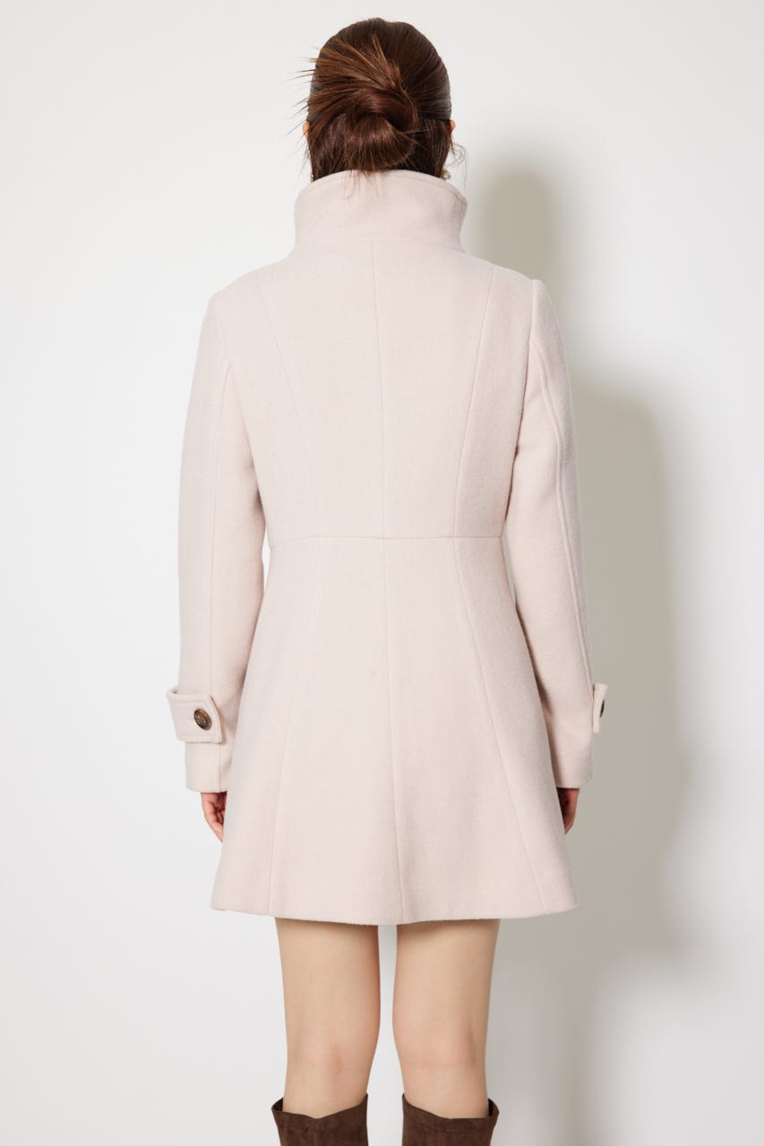 【1月下旬以降お届け】25オーバーネックシンデレララインミニコート L/BEG S