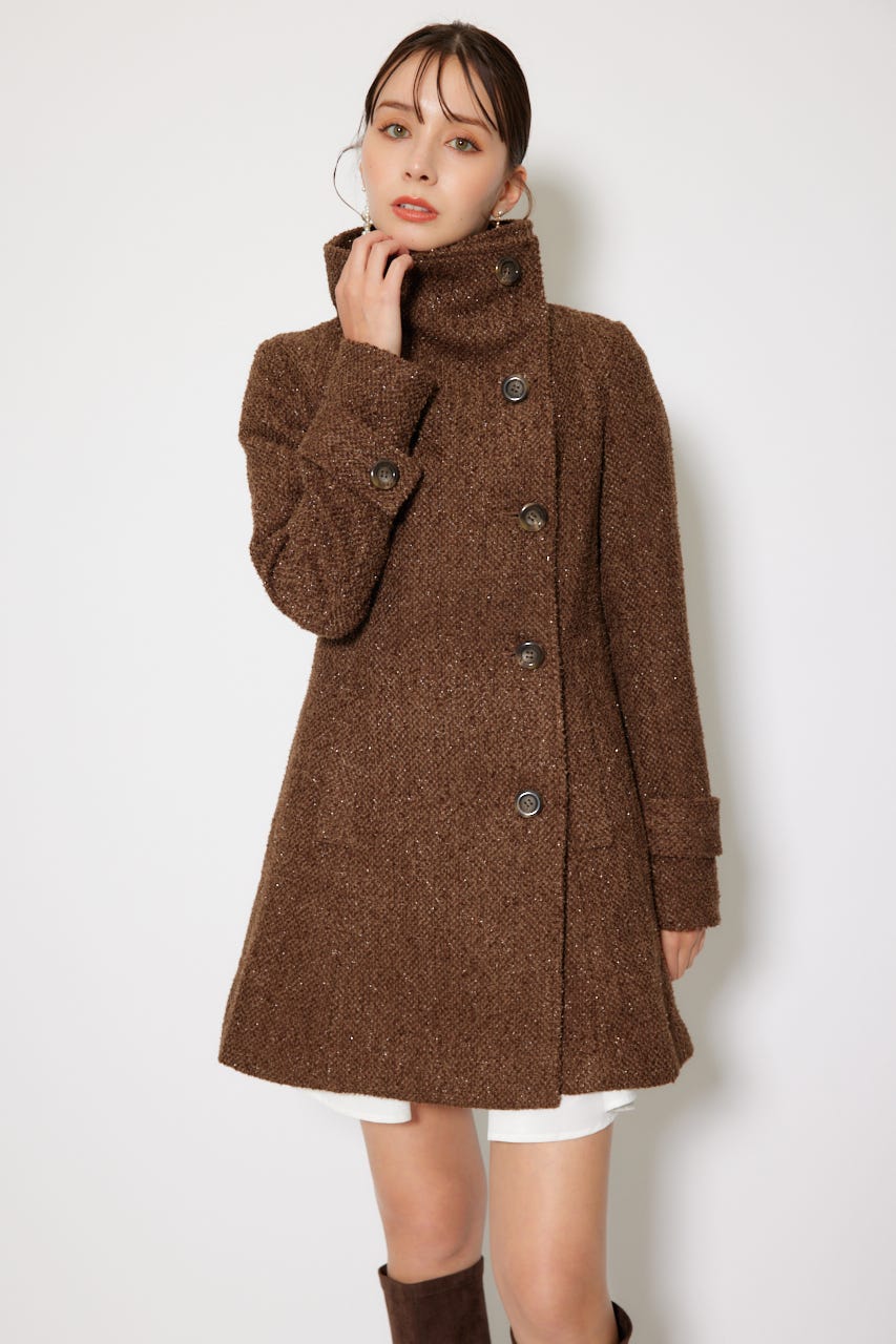 rienda | 25オーバーネックシンデレララインミニコート (コート