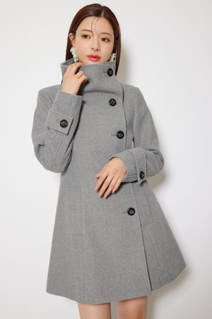 【1月下旬以降お届け】25オーバーネックシンデレララインミニコート