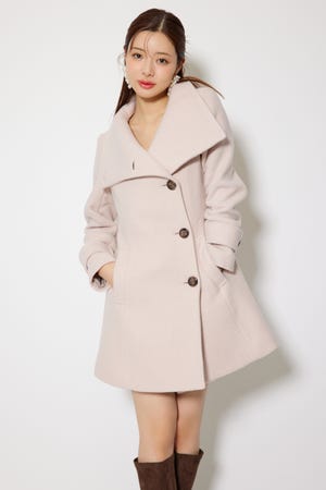 【1月下旬以降お届け】25オーバーネックシンデレララインミニコート