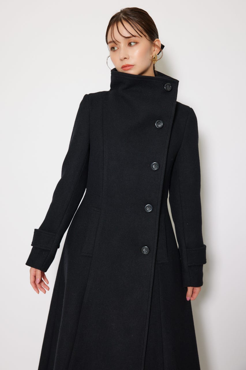 25オーバーネックシンデレララインコート BLK M