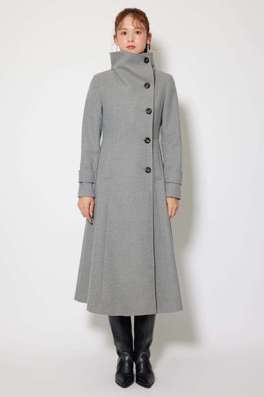 25オーバーネックシンデレララインコート GRY S