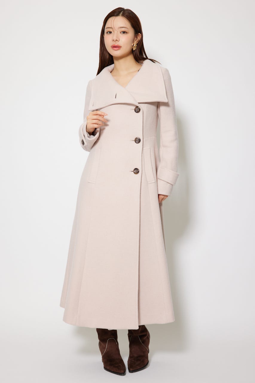 【1月下旬以降お届け】25オーバーネックシンデレララインコート L/BEG M