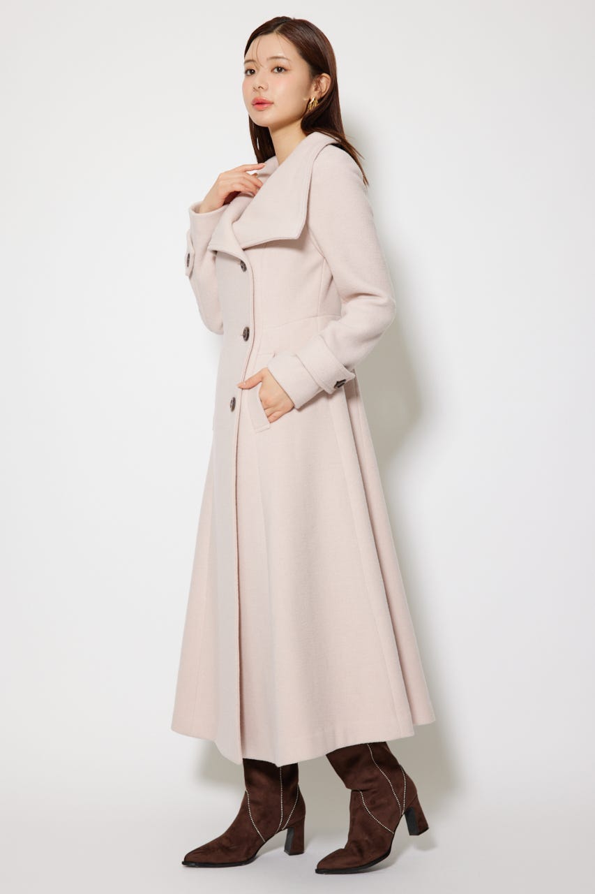 【1月下旬以降お届け】25オーバーネックシンデレララインコート L/BEG M