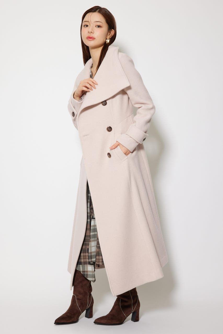 【1月下旬以降お届け】25オーバーネックシンデレララインコート L/BEG M