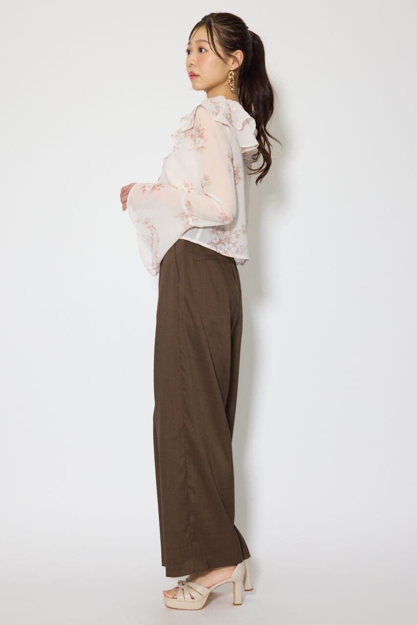 フリルカラートップス 柄PNK FREE