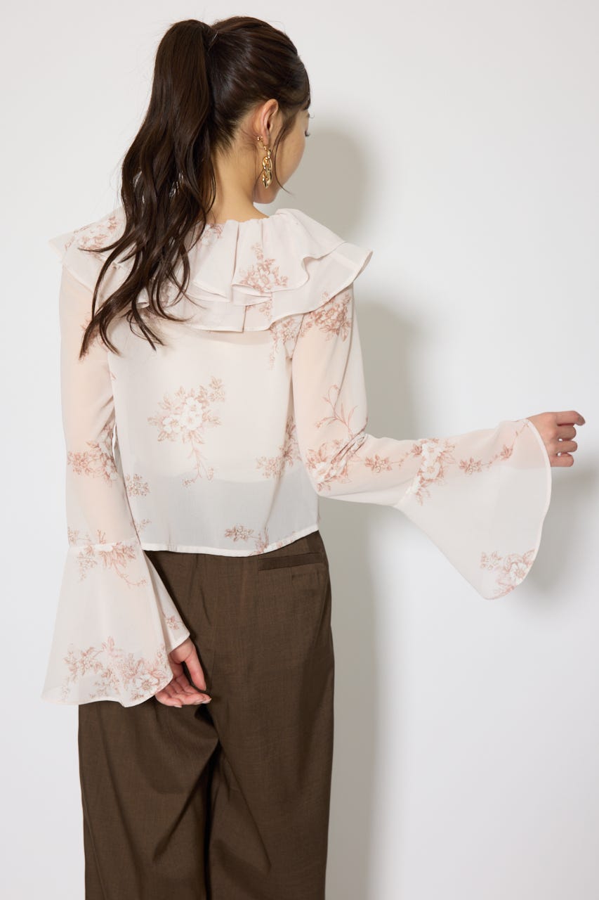 フリルカラートップス 柄PNK FREE