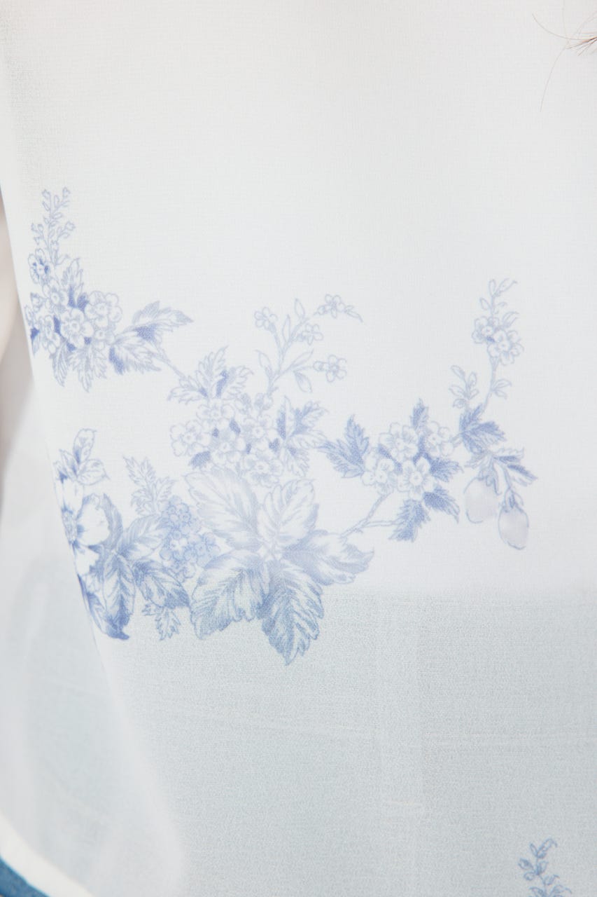 フリルカラートップス 柄WHT FREE